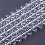 Clear Quartz Gemstone Round Beads- Natural Crystals - 8mm - 1 Strand
