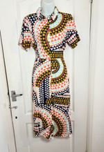 White Stuff Rua Midi Shirt Dress Geometric Cotton Boho Tea Party Casual Holiday