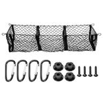 Truck Cargo Net, 39 x 12 Inch Adjustable Elastic Net with 8 Hooks, Black
