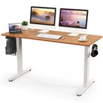 Electric Standing Desk 140x60cm Height Adjustable Desk Computer Desk-Natural