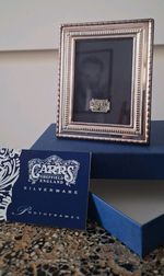 Carrs Sheffield Silver Plated Hallmarked Photo Frame 4x5in/10x13cm,Wooden Back