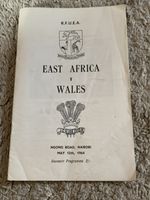 Vintage East Africa v Wales Nairobi May 12th 1964 Rugby Programme Rare