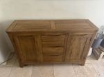 Solid Oak Sideboard | Rustic Farmhouse Style | 2 Door 3 Drawer | Collection Only