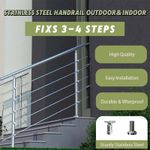 Stainless Steel Handrail Outdoor&Indoor 5 cross bars Balustrade Stair Grab Rail