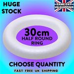 30cm Polystyrene HALF round rounded Rings Wreaths for craft christmas florist 
