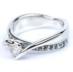 Heart Shape 1.85Ct Diamond 14k White Gold Finish Bypass Engagement Ring Size 7