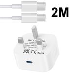 USB C Plug Fast Charger Charge 20W For iPhone 16 15 Pro Max Type Adapter Cable