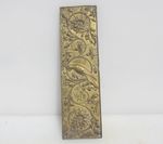 Victorian Brass Finger Plate Push Door Handle Art Nouveau Flowers Parrot Antique