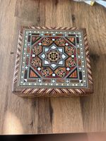 Handmade original wood and pearl mosaic jewellery box from Damascus 1 of a kind