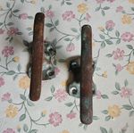 2x VINTAGE  BRONZE 13" HERRESHOFF STYLE CLEAT, DOOR HANDLES
