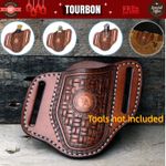 TOURBON Leather Knife Sheath Pouch Knives Blade Holder Tool Belt Holster