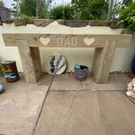 2 Seater Custom Engraved Wooden Rustic Garden Bench Sleeper Seat Outdoor Patio