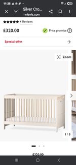 Silver Cross Seville Cotbed, Cashmere/Oak Brand New 