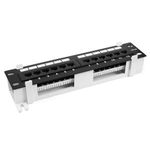 12 Port Cat.6A UTP Patch Panel RJ45 Ethernet With Wall Mount Bracket