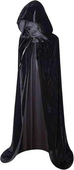 170CM Black Cape, Voldemort Costume Adult, Black Robe, Traitors Cloak, Ghostfac