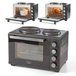 Quest 26 Litre Countertop Mini Oven with Twin Hobs / Includes Rotisserie