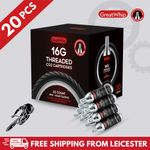 20 x 16g THREADED CARTRIDGE GREATWHIP CO2 BIKE CYCLE PUMP TYRE INFLATOR CHARGERS