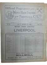 1928/29 West Ham United v Liverpool 6th October 1928 Antique Original