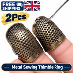 Sewing Thimble for Hand Sewing Metal Finger Protector Hand Stitching DIY Tool~UK