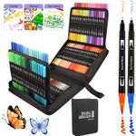 120 Colors Dual Tip Markers Set Art Markers Watercolor Pens with Fine&Brush Tip