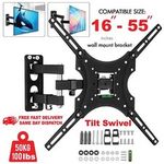 TV Wall Bracket Mount Swing Arm Tilt Swivel 16" 22" 24" 32" 40" 43" 50" 55" LED