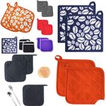 100% Cotton Pot Holders, Kitchen Basic Potholder Heat Resistant, Set of 2