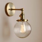 5.9" Fringe Globe Clear Glass Shade Retro Industrial Wall Light Wall Lamp Sconce