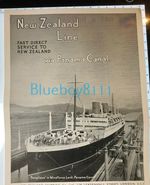 1930's New Zealand line MS Rangitane Panama Canal  Magazine Advert 