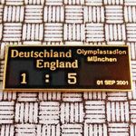 Germany 1 - 5 England 1st September 2001 Enamel Pin Badge 30mm x 11mm