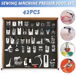 42PCS Metal Sewing Machine Foot Presser Feet Set for Brother Singer Janome