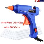 Hot Melt Mini Glue Gun Electric with 30 Adhesive Glue Sticks Hobby Craft DIY UK