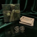Gucci GG Brushed Brass Earrings Gold Tone