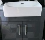 Artis Luna Grey Gloss Single Vanity Unit 620x847x410mm (*NO SINK/ Slight Damage)