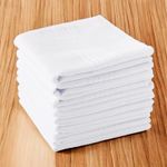 12PCS Mens Large White Square Handkerchief Soft Cotton Hankies Hankerchiefs  UK