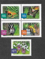 AUSTRALIA RAINFOREST NATURE 2003 WILDLIFE SET MNH BUTTERFLY BIRDS ORCHID