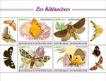 MOTHS & Butterflies Moth/Insects MNH 4v-Stamp Sheet #754 (2022 Central Africa)