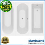 Modern Bathroom Single & Double Ended Straight Bath Gloss White Acrylic Bathtub