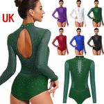 UK Women Rhinestone Ballet Dance Gymnastics Dance Leotard Figure Skating Costume
