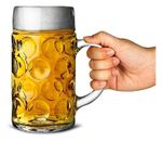German Beer Stein Glass 1L Dimpled Mug Tankard Drink Pint Cider Bar Pub