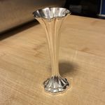 Art Deco Fluted Silver Plate Bud Vase/Vase, Silver Colour, Approx. 4 in Tall