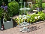 4 Tier Metal Corner Plant Stand Garden Shelf Unit Outdoor Patio Flower Display