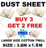 DUST SHEET COTTON HEAVY DUTY 100% COTTON TWILL DIY PROFESSIONAL PAINTERS LARGE 
