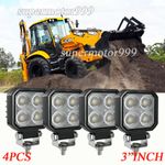 4X 160W 12V-24V Tractor LED Headlights LED Work Lights Fit JCB Backhoe 3CX 3C 2C