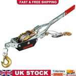 UK 4 Ton Dual Gear Power Puller Heavy Duty 3 Hook Cable Puller Hand Winch Turfer