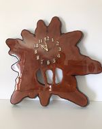 Vintage Large Cypress Live Edge Wood Clock 1970s Mid Century Retro Cabin