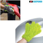 Oxford Microfibre Noodle Motorcycle Wash Glove Motorbike Cleaning Mitt Green