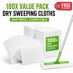 100x Dry Sweeping Disposable Cloths, Mop Refill Compatible Sweeper UK