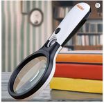 Handheld 45X Magnifier Reading Magnifying Glass Jewelry Loupe With 3 LED Light