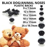 DOG / ANIMAL NOSES with PLASTIC BACKS - Character Safety Nose for Soft Toys