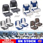 2 Pack Boat Seats Low Back Fold-Down Fishing Boat Seat Chair with Sponge Padding